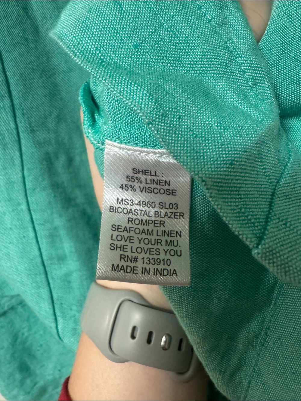 SHOW ME YOUR MUMU Bicoastal Blazer Romper in Linen Blend Seafoam Size Medium - Picture 13 of 13